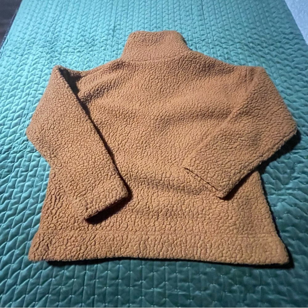 J. Crew vintage fleece tan pink pullover size small - Picture 3 of 8